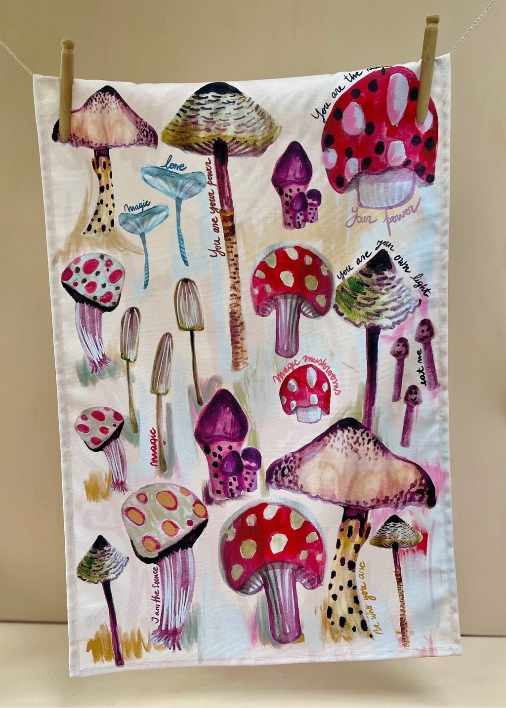 Baby Mushrooms Tea Towel