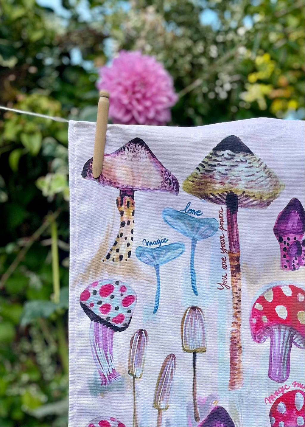 Baby Mushrooms Tea Towel