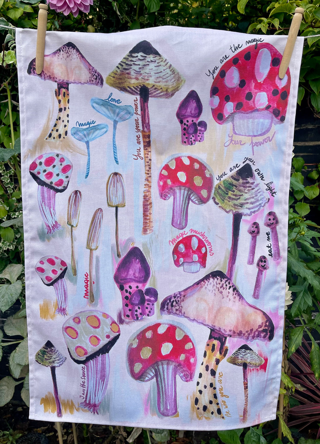 Baby Mushrooms Tea Towel