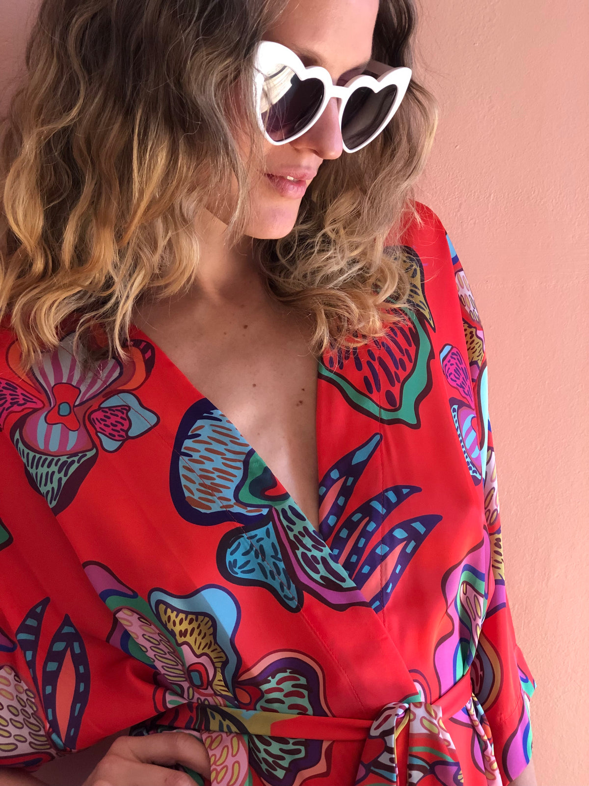 Wild Orchids Kimono 👘 Red