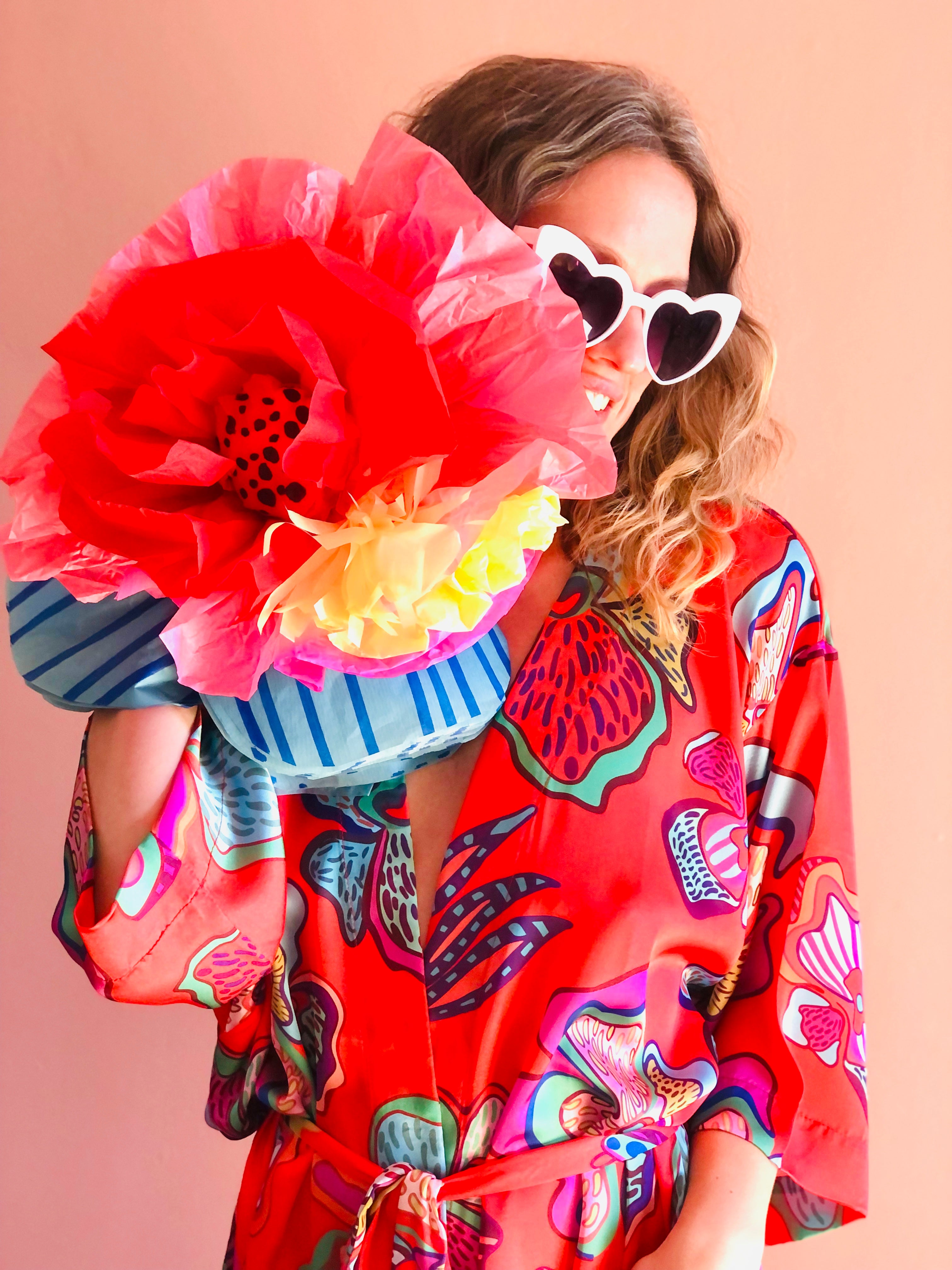 Wild Orchids Kimono 👘 Red