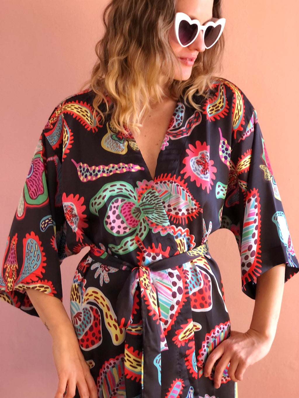 Wild Orchids Kimono 👘 black
