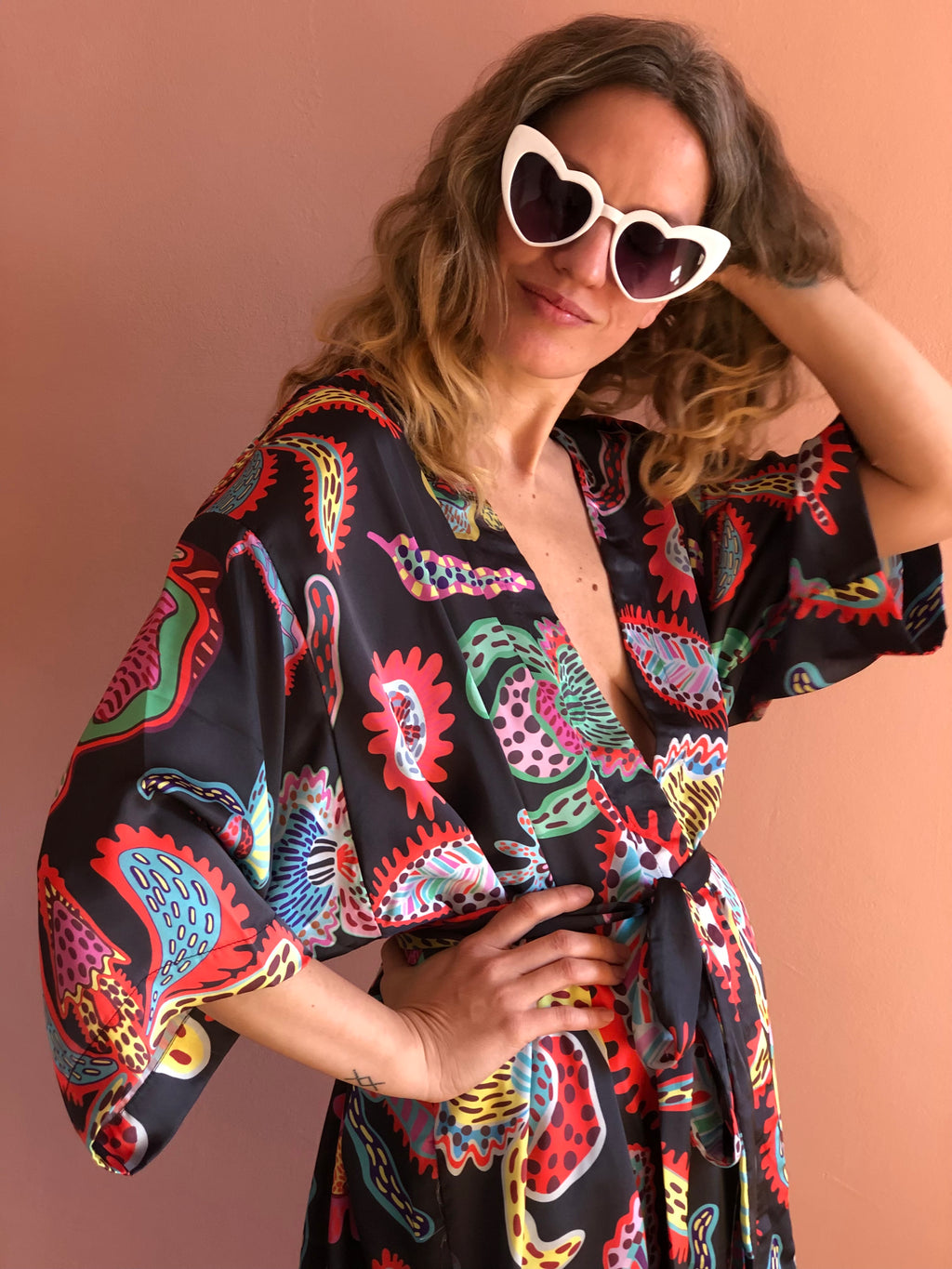 Wild Orchids Kimono 👘 black