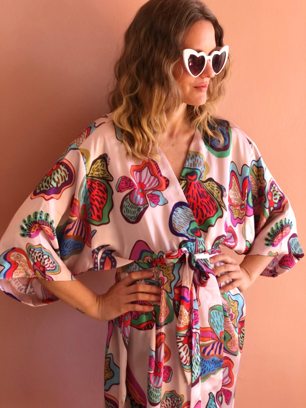Wild Orchids Kimono 👘 Cream