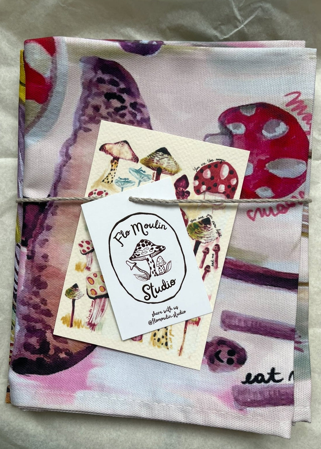 Baby Mushrooms Tea Towel